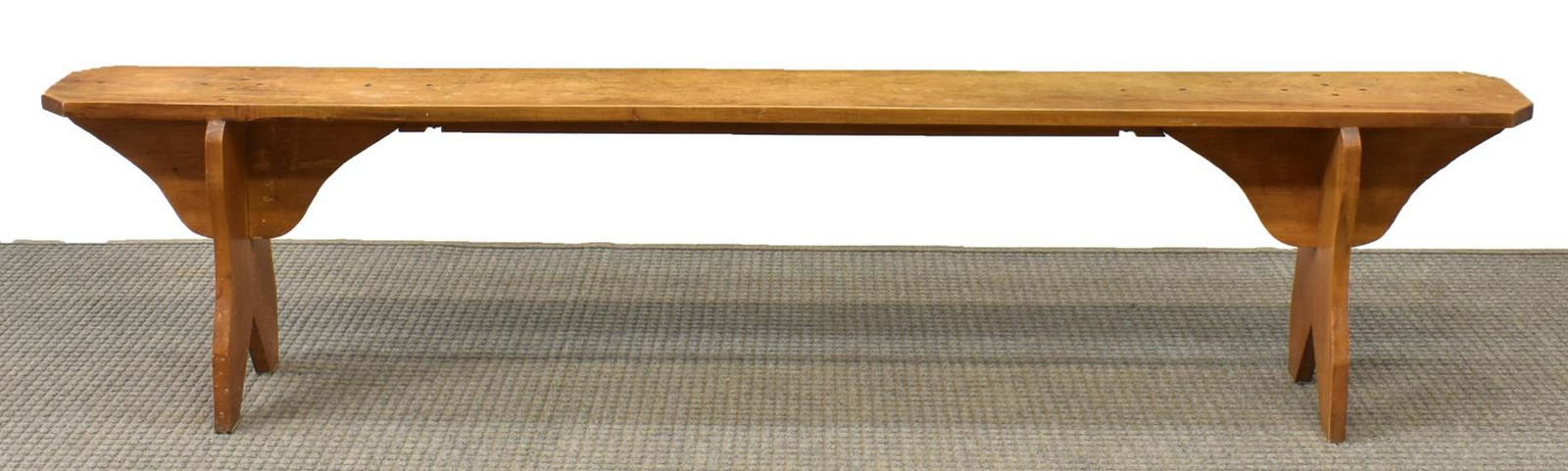 FRENCH PROVINCIAL LONG TRESTLE BENCH, 79"L (1 of 3)