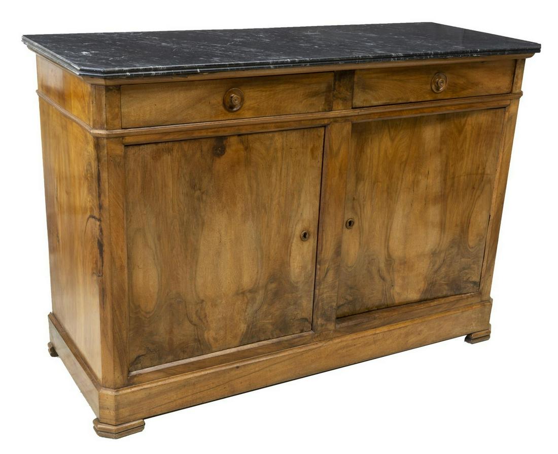 FRENCH LOUIS PHILIPPE MARBLE-TOP SIDEBOARD (1 of 5)