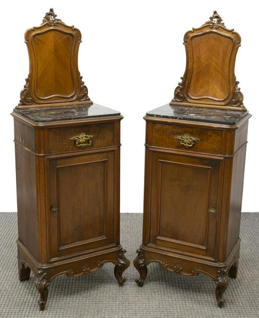(2) ITALIAN ROCOCO STYLE WALNUT BEDSIDE CABINETS (1 of 4)