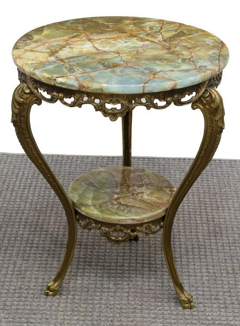 FRENCH LOUIS XV STYLE ONYX-TOP PEDESTAL TABLE (1 of 3)