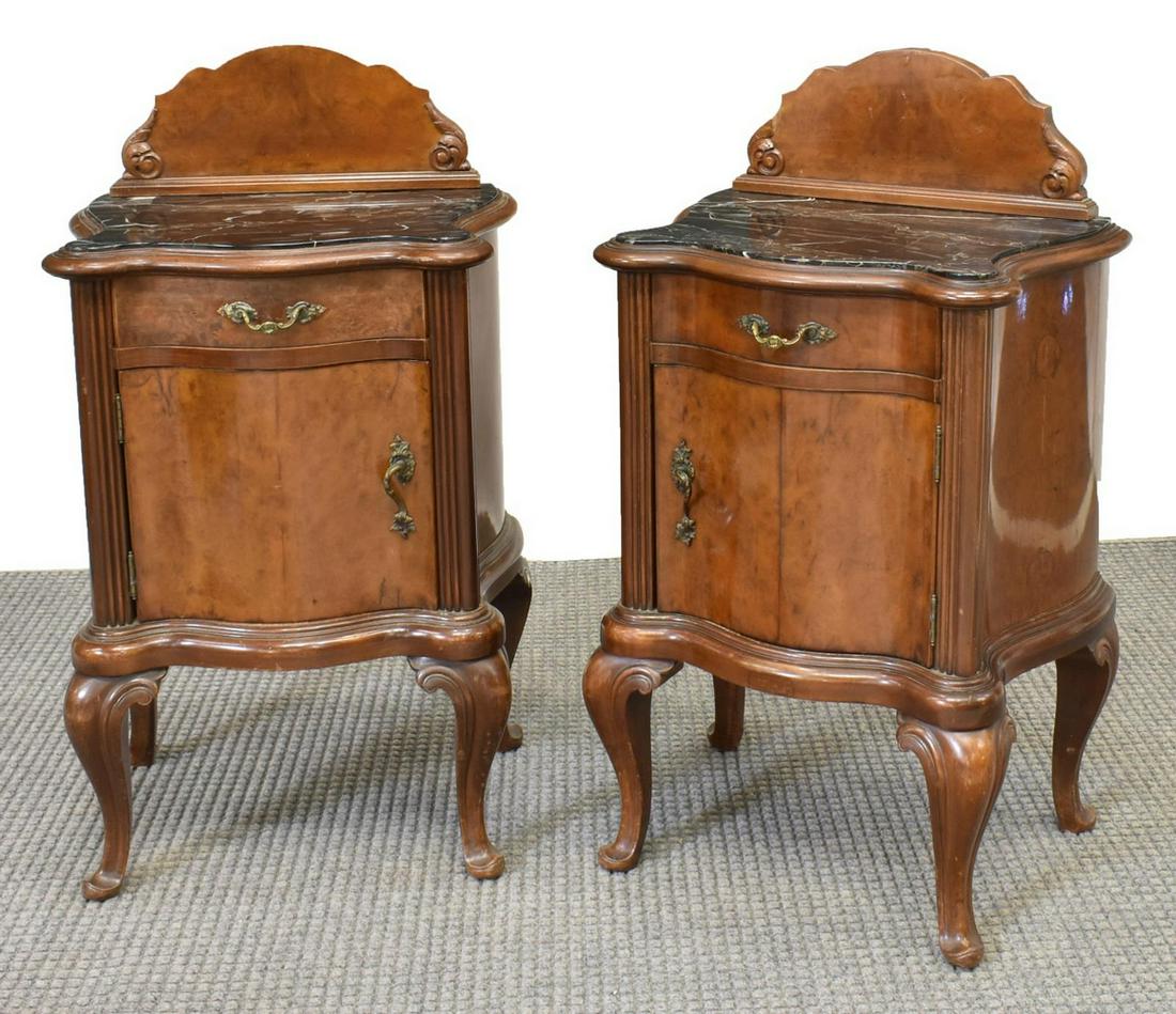 (2) VENETIAN BURLWOOD BOMBE BEDSIDE CABINETS (1 of 4)