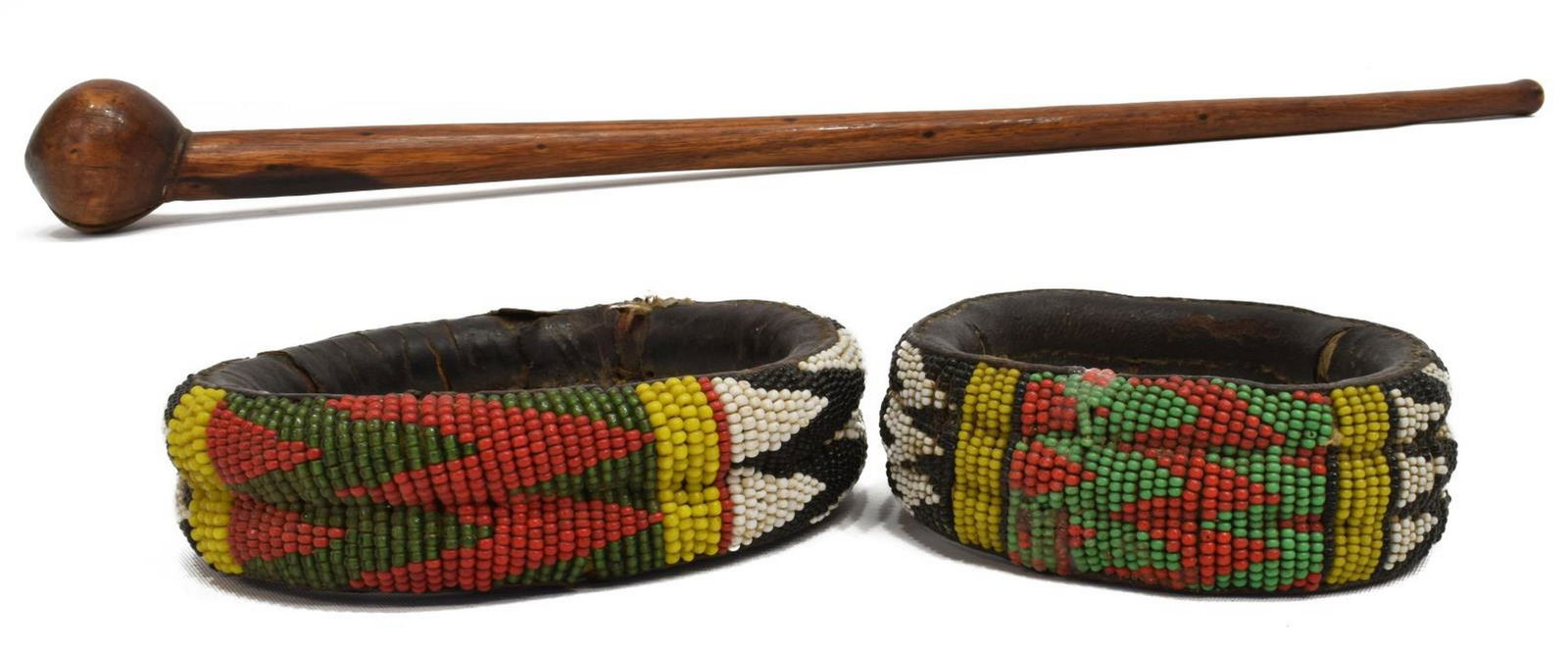 (3) AFRICAN HARDWOOD KNOBKERRIE & BEADED BRACELETS (1 of 4)