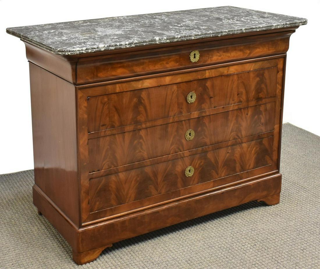 FRENCH LOUIS PHILIPPE PERIOD MARBLE-TOP COMMODE (1 of 5)