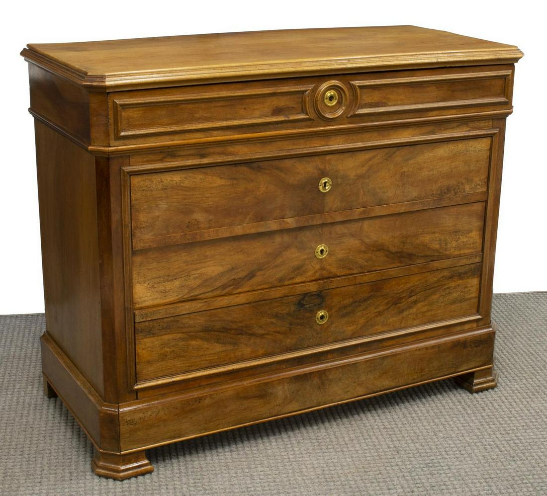 FRENCH LOUIS PHILIPPE WALNUT COMMODE, 19TH C. (1 of 5)