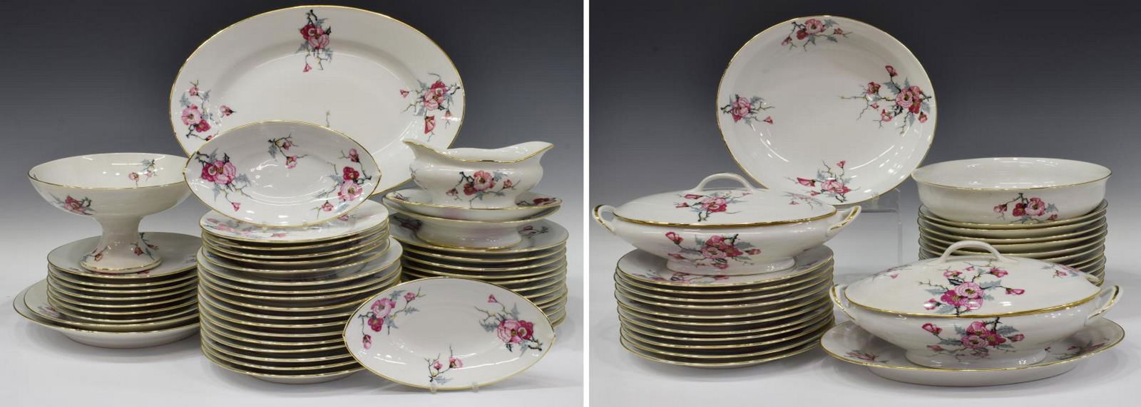 (72) FRENCH U.C. LIMOGES PORCELAIN DINNER SERVICE (1 of 12)