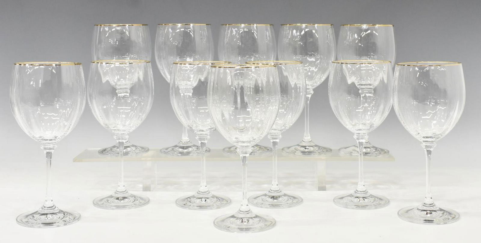 (12) GOLD-RIMMED CRYSTAL STEMWARE (1 of 2)