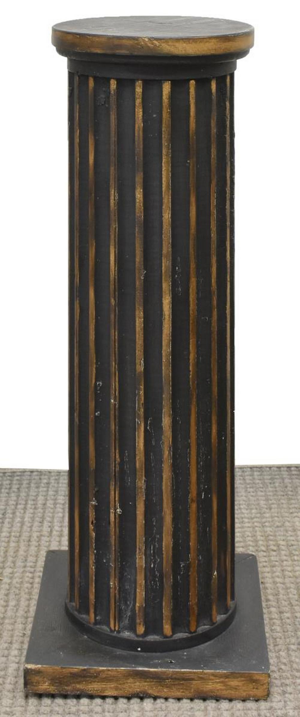 PARCEL GILT & PAINTED FLUTED COLUMN PEDESTAL (1 of 3)