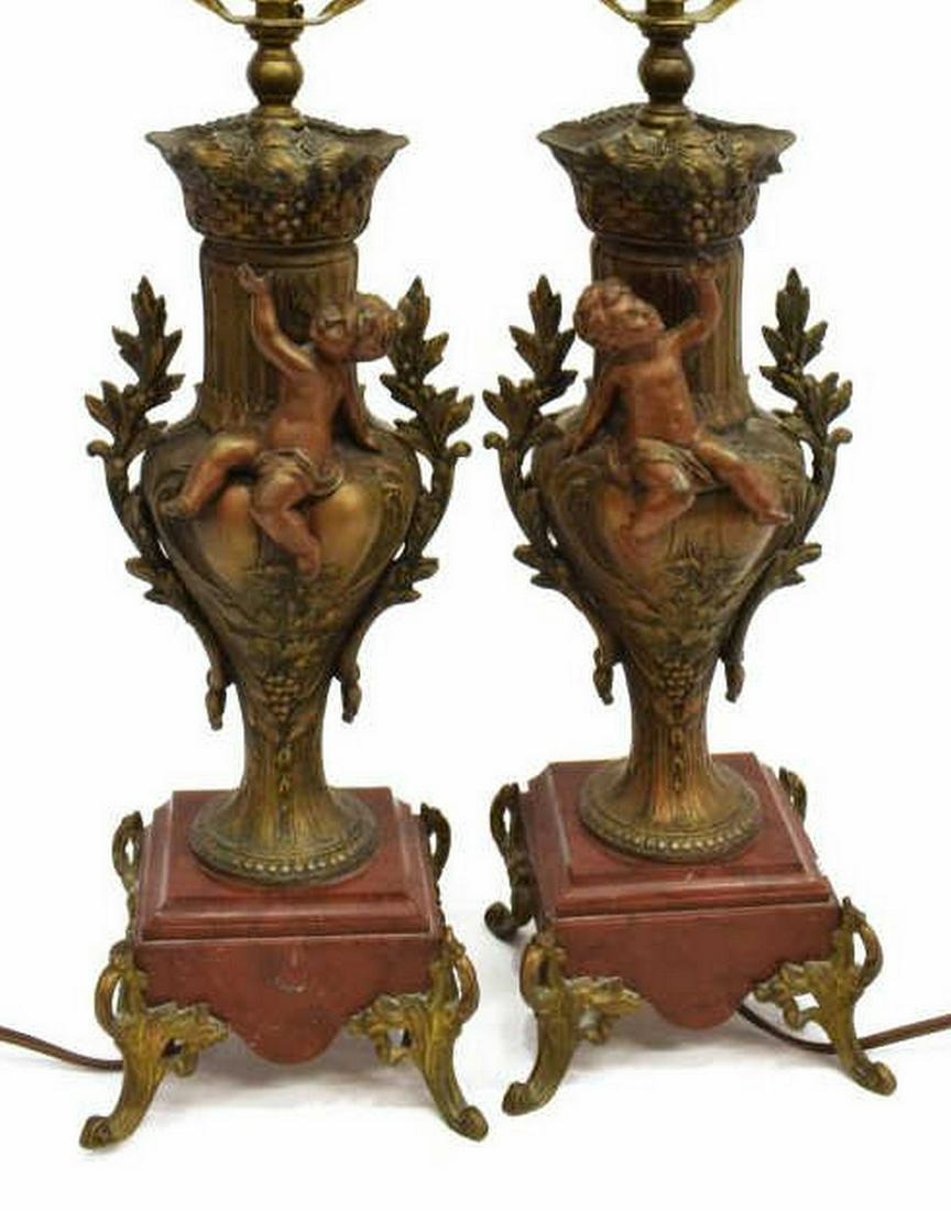 (2) CONTINENTAL GARNITURE PUTTI TABLE LAMPS (1 of 4)