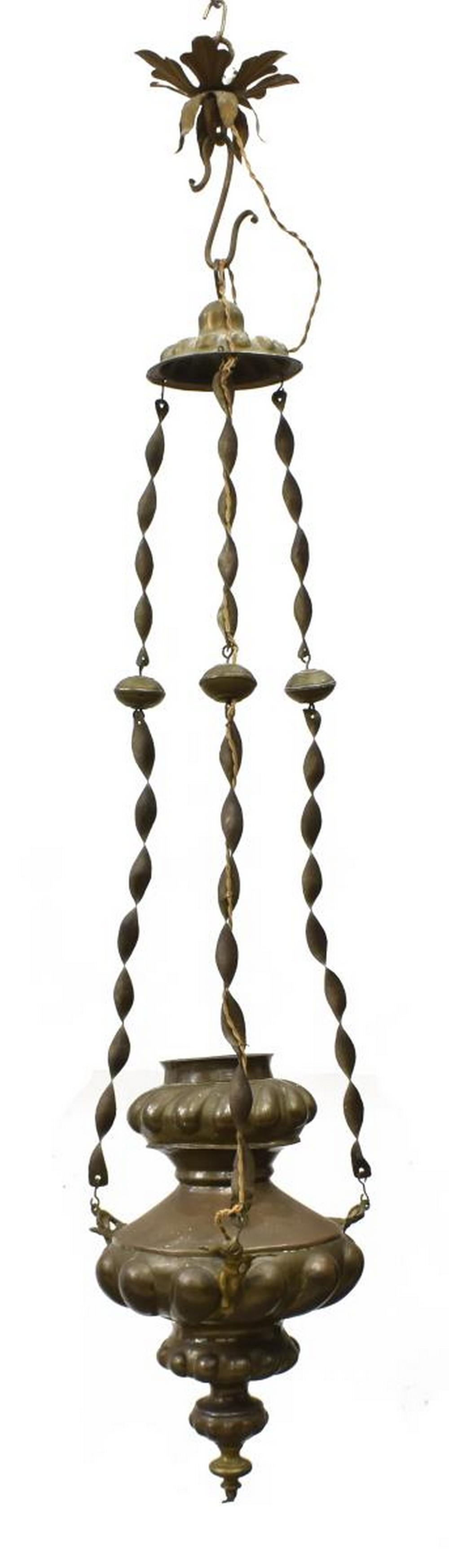 ITALIAN CENSOR STYLE SINGLE LIGHT HANGING LAMP (1 of 1)