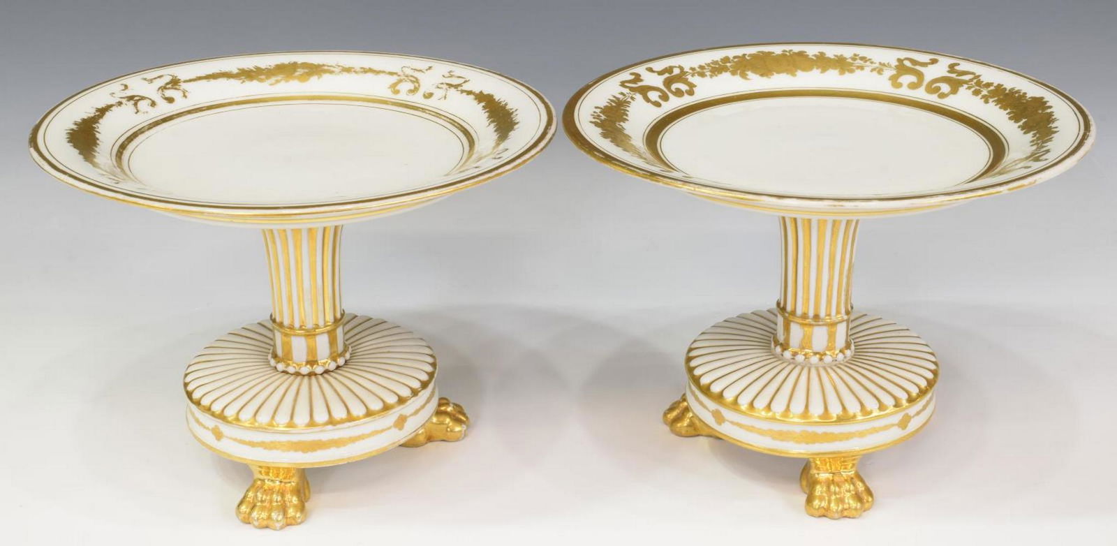 HONORE OLD PARIS PORCELAIN GILT COMPOTES, SIGNED (1 of 5)