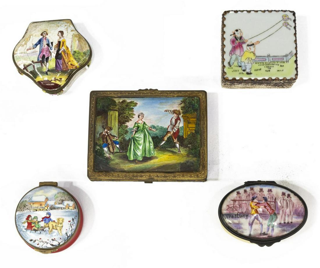 (5) ENAMELED MINIATURE TRINKET BOXES (1 of 3)