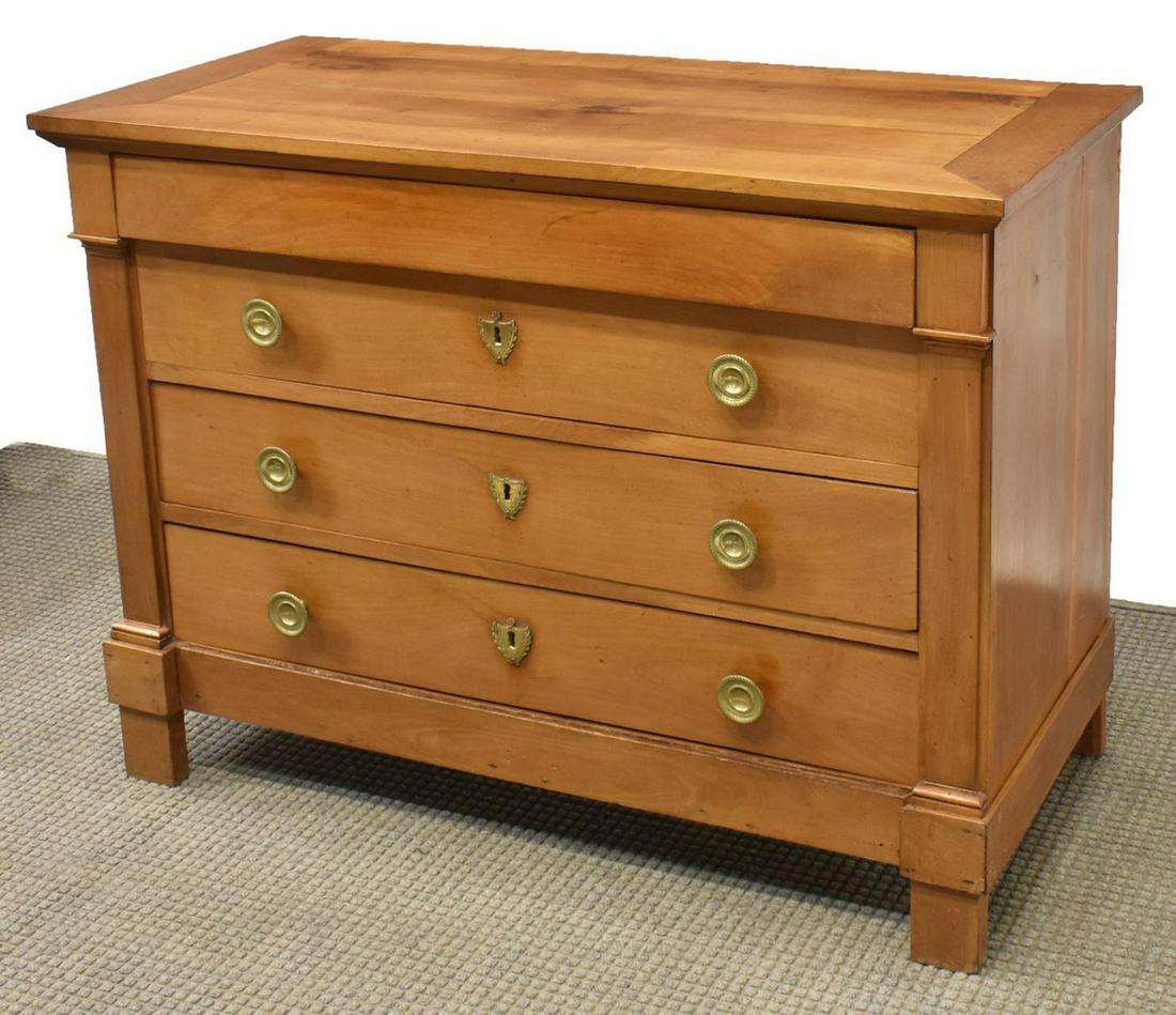 FRENCH EMPIRE STYLE FRUITWOOD COMMODE, 19TH C (1 of 5)