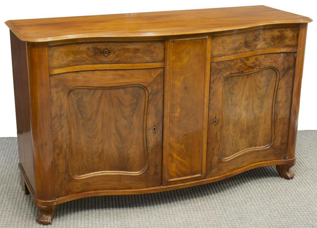 SCANDANAVIAN FIGURED MAHOGANY SIDEBOARD (1 of 4)