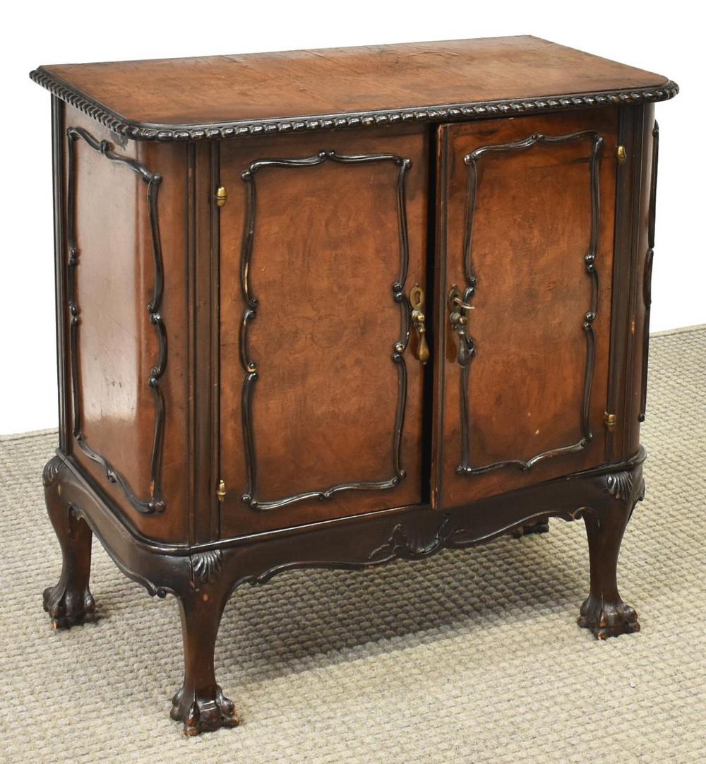 VENETIAN BURLWOOD TWO DOOR BEDSIDE CABINET (1 of 5)