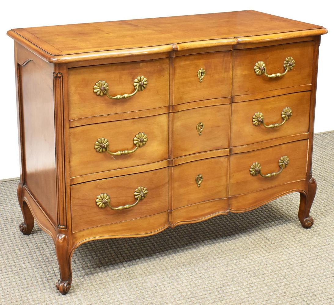 FRENCH LOUIS XV STYLE FRUITWOOD 3-DRAWER COMMODE (1 of 5)