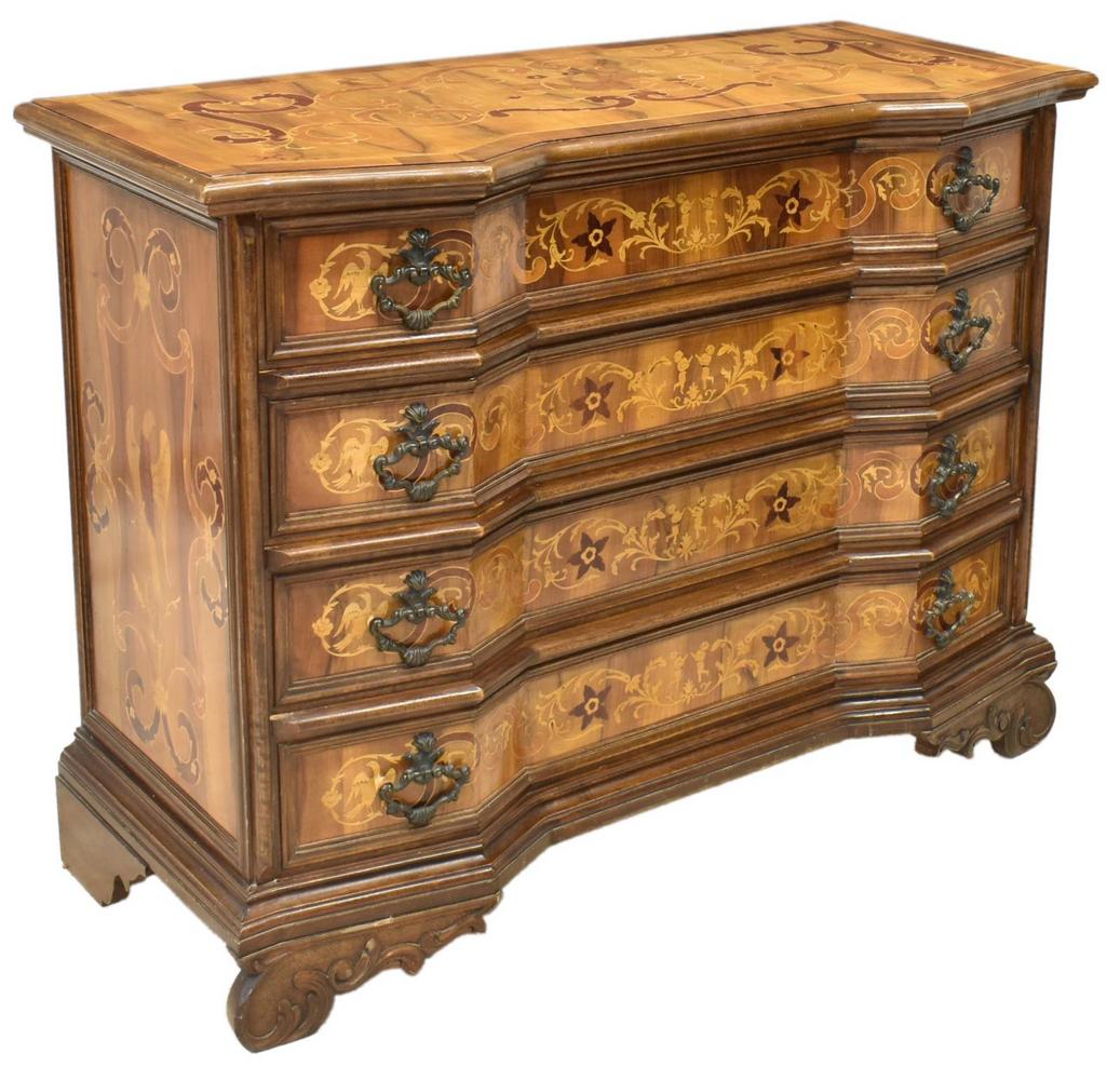 ITALIAN MILANESE MARQUETRY FOUR-DRAWER COMMODE (1 of 4)
