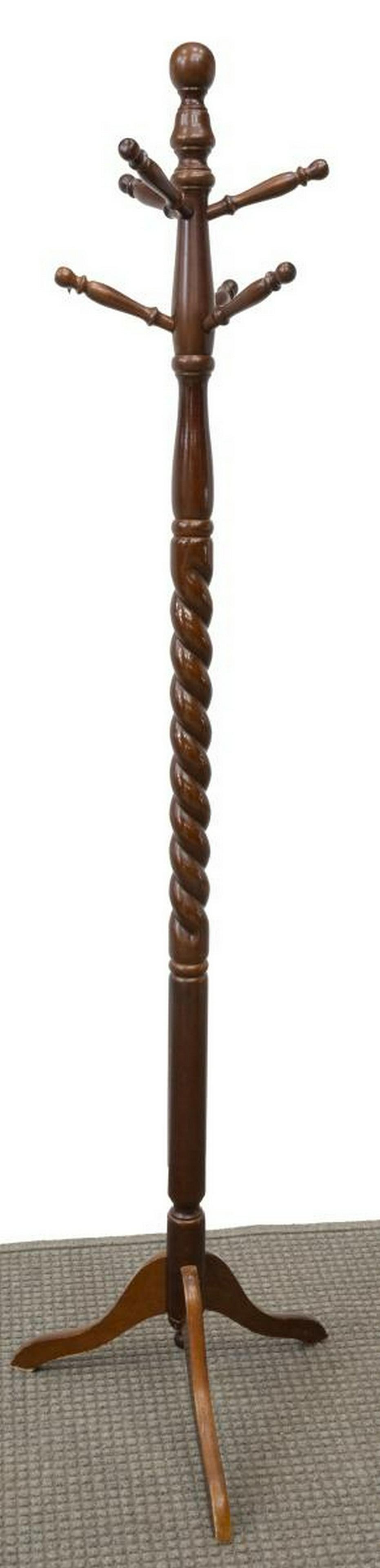 BARLEY TWIST STANDING HALL TREE COAT RACK (1 of 4)