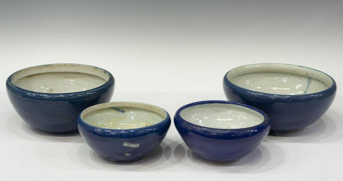 (4) CHINESE GLAZED CERAMIC LOTUS POTS PLANTERS (1 of 3)