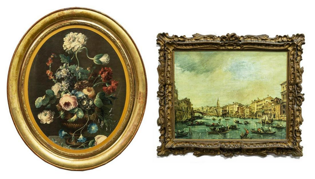 (2) FRAMED ITALIAN SCHOOL STLL LIFE & VENICE PRINT (1 of 4)