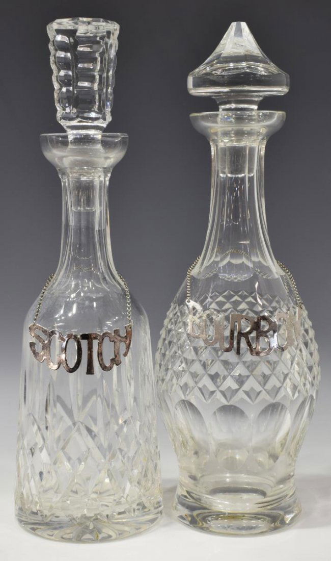 (2) WATERFORD CUT GLASS DECANTERS W/ CUFFS (1 of 3)