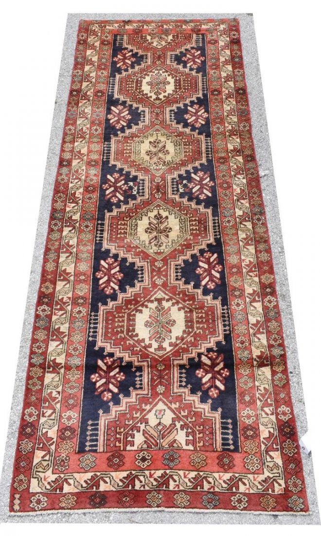 HAND-TIED PERSIAN HAMADAN RUNNER, 10'0" X 3'6" (1 of 3)