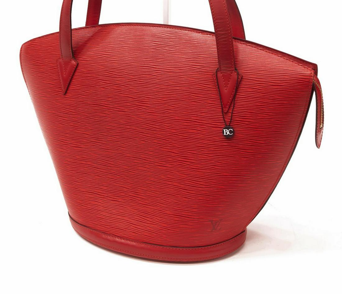 LOUIS VUITTON 'ST JACQUES GM' RED EPI SHOULDER BAG (1 of 4)