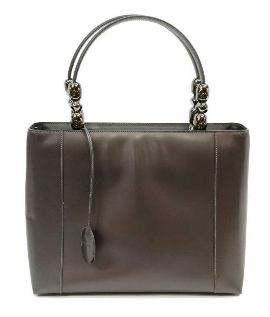 CHRISTIAN DIOR 'MALICE' GREY LEATHER TOTE BAG (1 of 4)