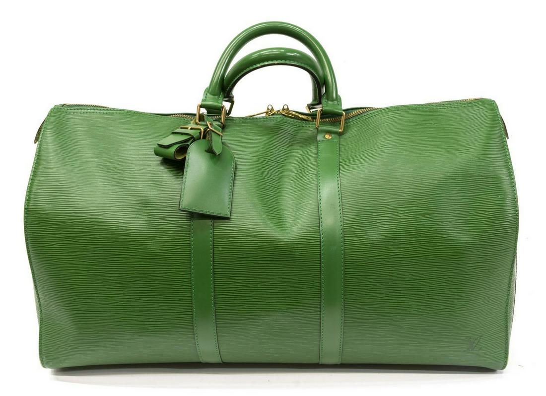 LOUIS VUITTON 'KEEPALL 50' GREEN EPI DUFFLE BAG (1 of 4)