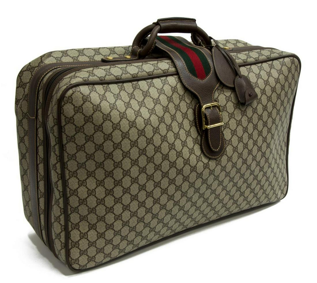 VINTAGE GUCCI GG CANVAS WEB STRAP SUITCASE (1 of 5)
