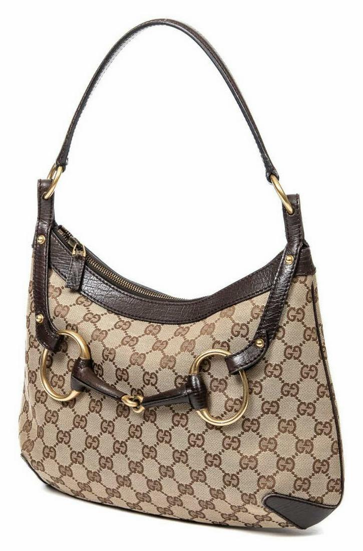 gucci canvas hobo shoulder bag