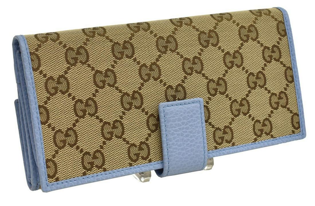 GUCCI LEATHER-TRIMMED GG CANVAS CONTINENTAL WALLET (1 of 4)