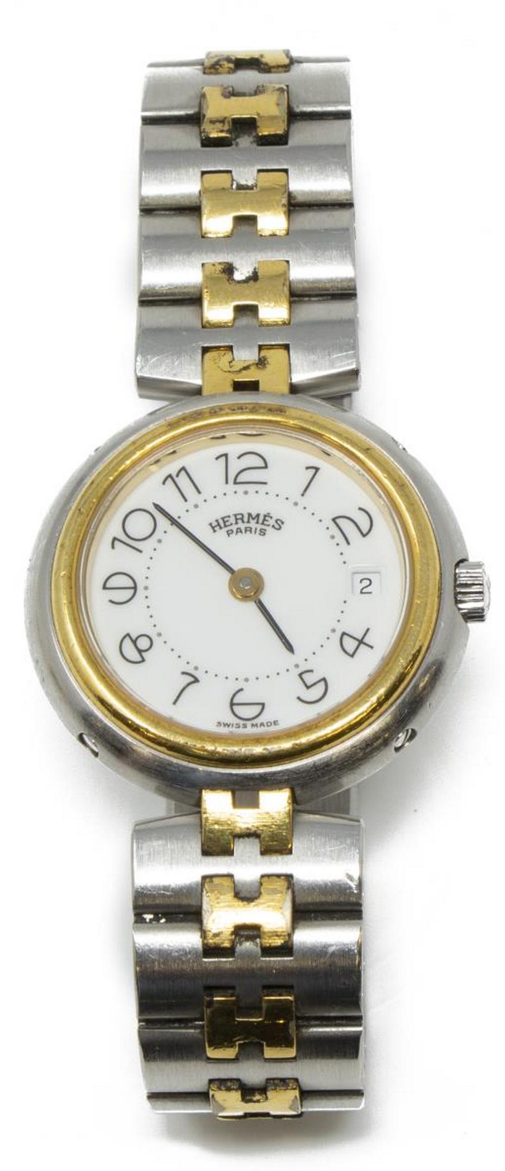 HERMES 'CLIPPER' WATCH STAINLESS STEEL BRACELET (1 of 5)