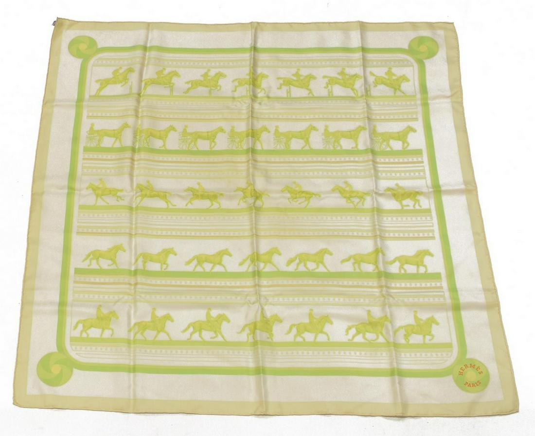 HERMES SILK TWILL EQUESTRIAN SCARF, 'SEQUENCES' (1 of 3)