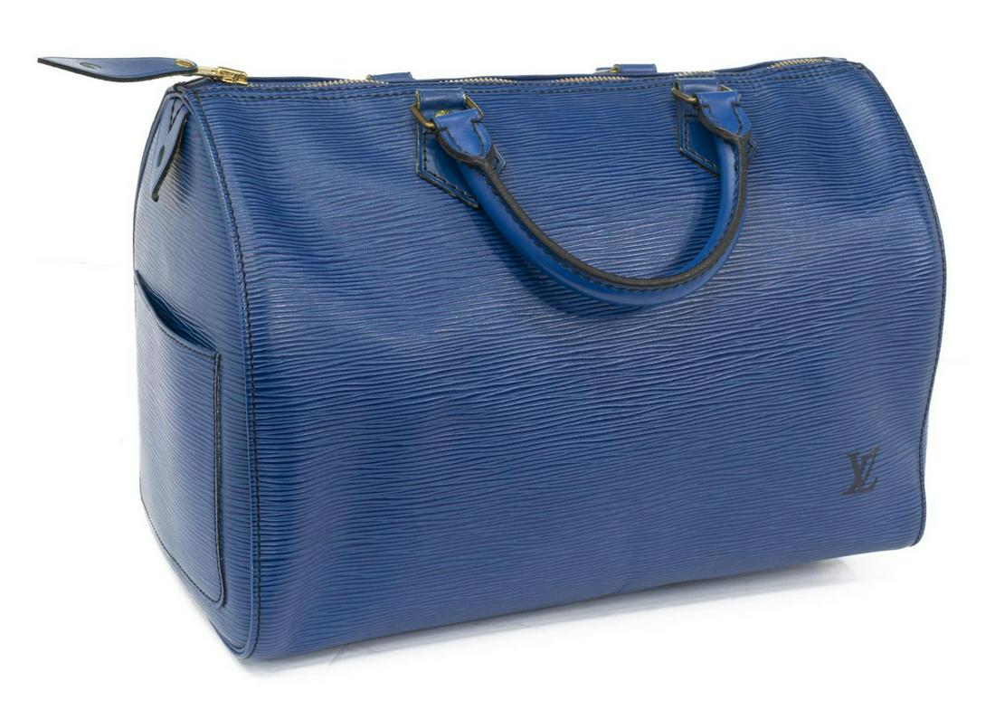 LOUIS VUITTON 'SPEEDY' BLUE EPI LEATHER HANDBAG (1 of 4)