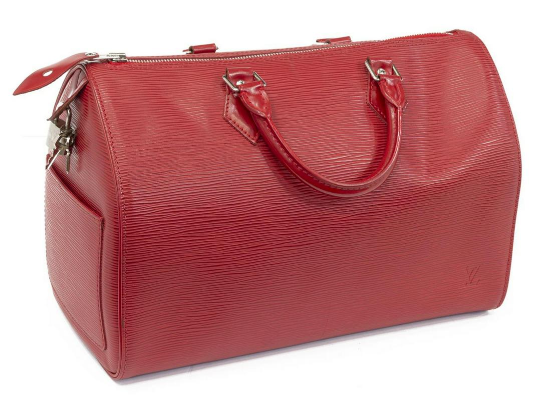 LOUIS VUITTON 'SPEEDY' RED EPI LEATHER HANDBAG (1 of 4)