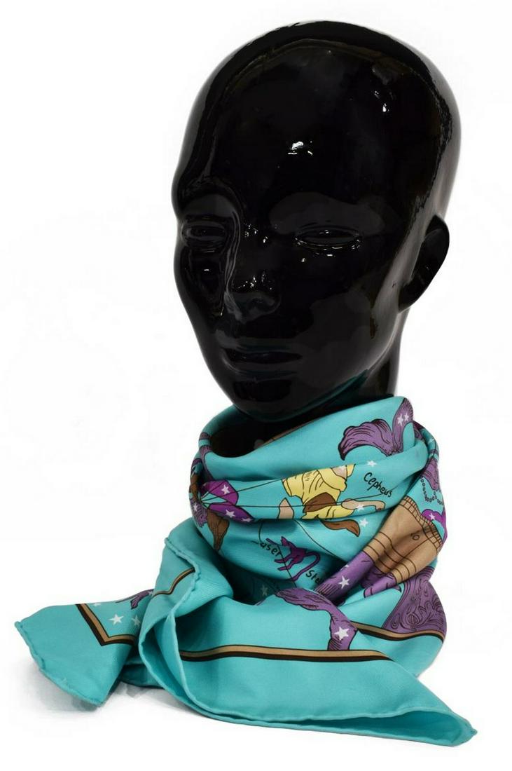 HERMES SILK TWILL SCARF, 'HEMISPHAERIUM' PATTERN (1 of 3)