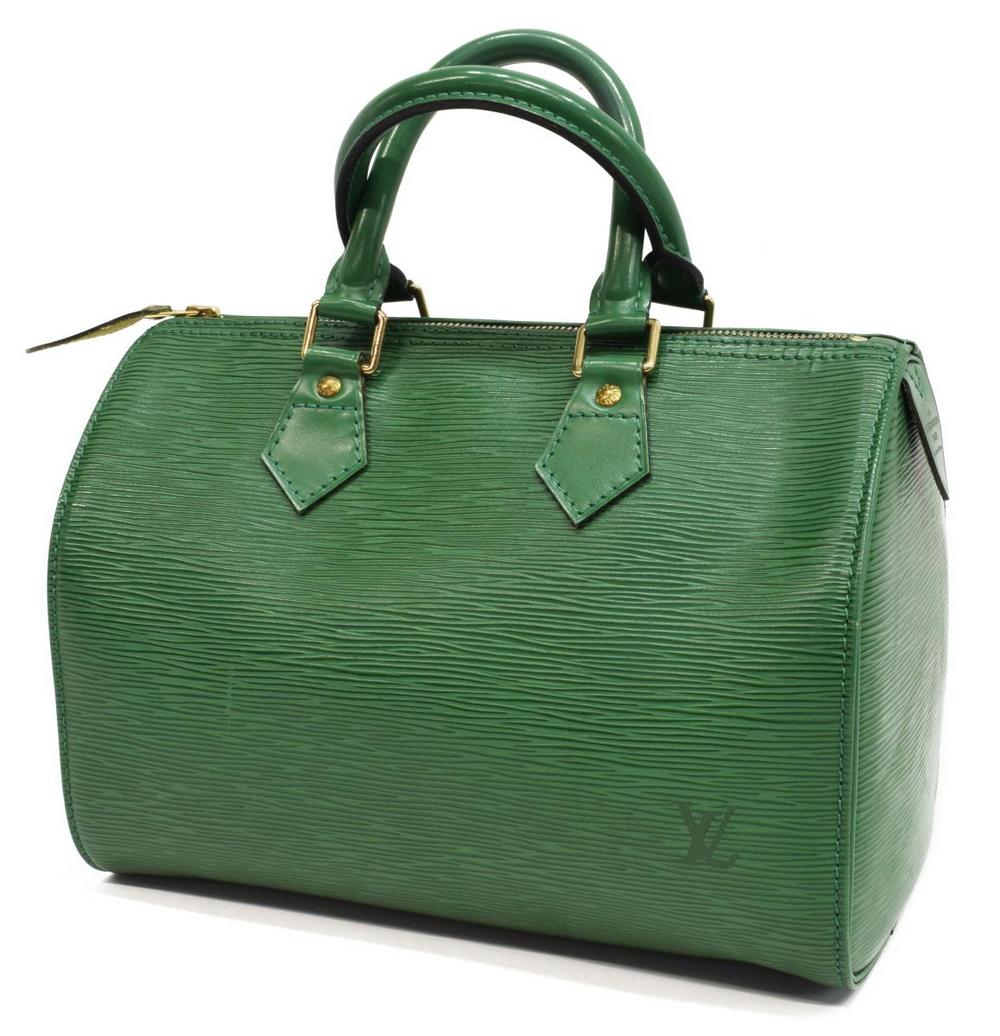 LOUIS VUITTON SPEEDY 25 GREEN EPI LEATHER HANDBAG (1 of 5)