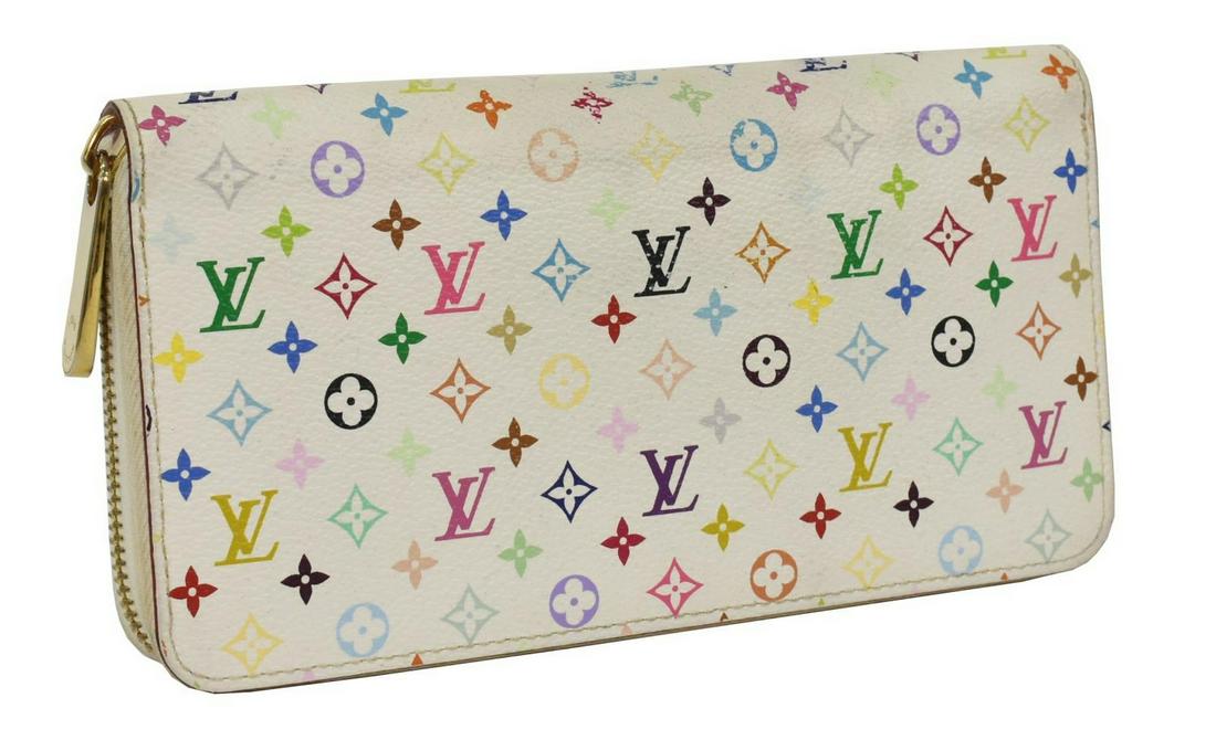 LOUIS VUITTON 'ZIPPY' COLORED MONOGRAM WALLET (1 of 3)