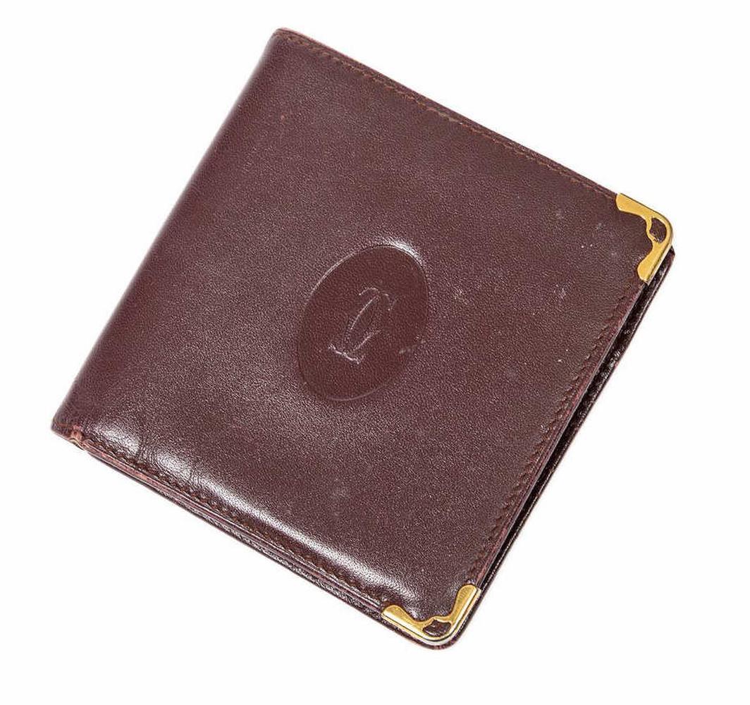 CARTIER MAROON LEATHER SMALL BIFOLD WALLET (1 of 3)