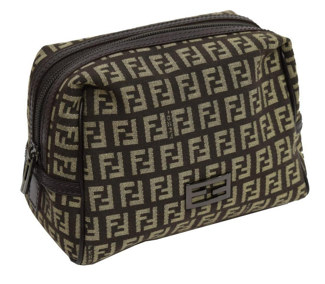 FENDI ZUCCA MONOGRAM CANVAS COSMETIC POUCH (1 of 5)