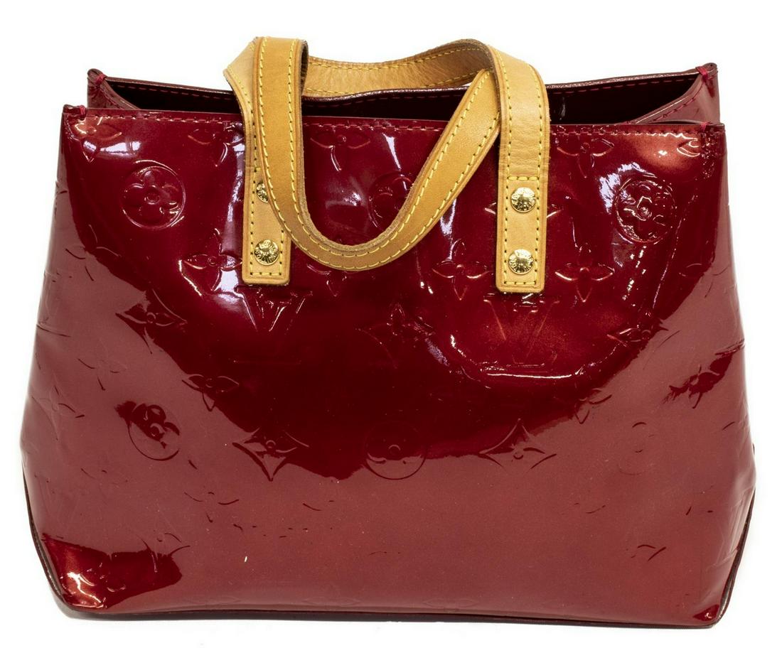 LOUIS VUITTON 'READE PM' RED VERNIS HANDBAG (1 of 4)