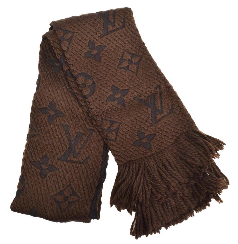 LOUIS VUITTON BROWN WOOL & SILK SCARF SHAWL (1 of 3)