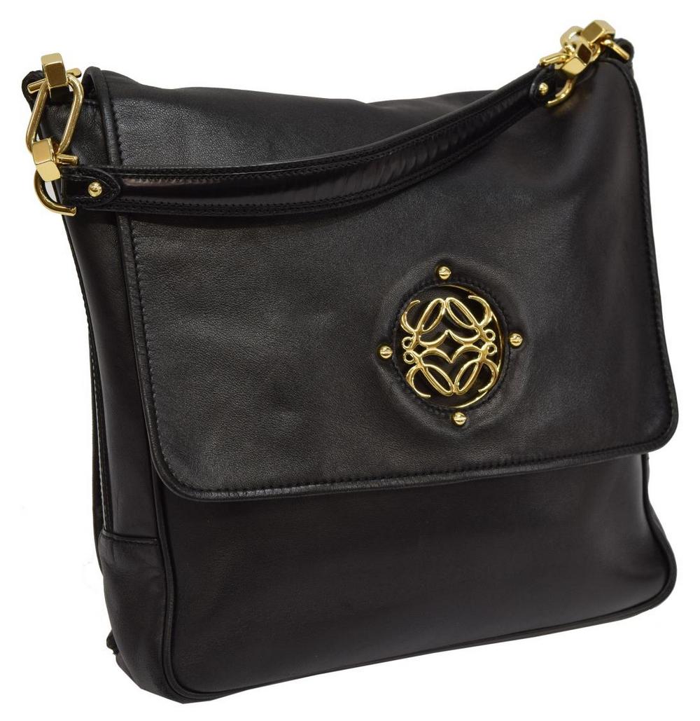 LOEWE BLACK SMOOTH LEATHER HANDBAG (1 of 4)