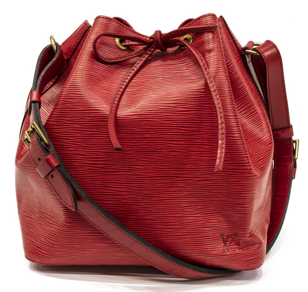 LOUIS VUITTON 'NOE PM' RED EPI LEATHER BUCKET BAG (1 of 4)