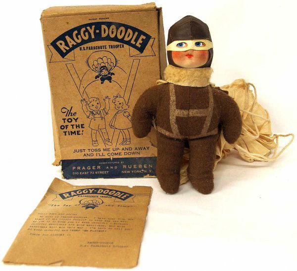 937 SCARCE WWII ERA U. S. PARACHUTE TROOPER DOLL TEXAS