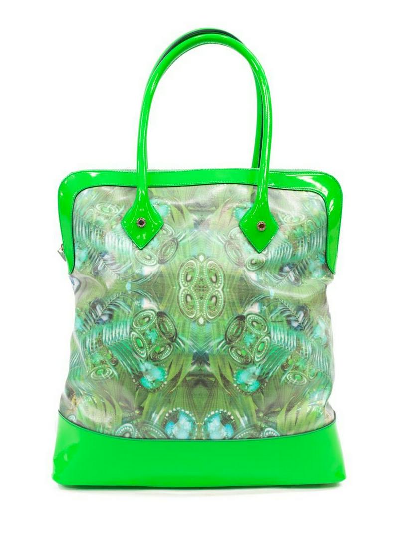 BULGARI WILLIAMSON GREEN PRINTED CANVAS TOTE BAG (1 of 4)