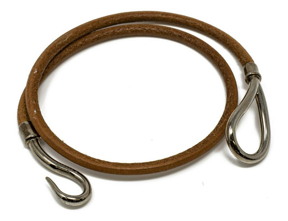 HERMES 'JUMBO DOUBLE TOUR' LEATHER BRACELET (1 of 3)