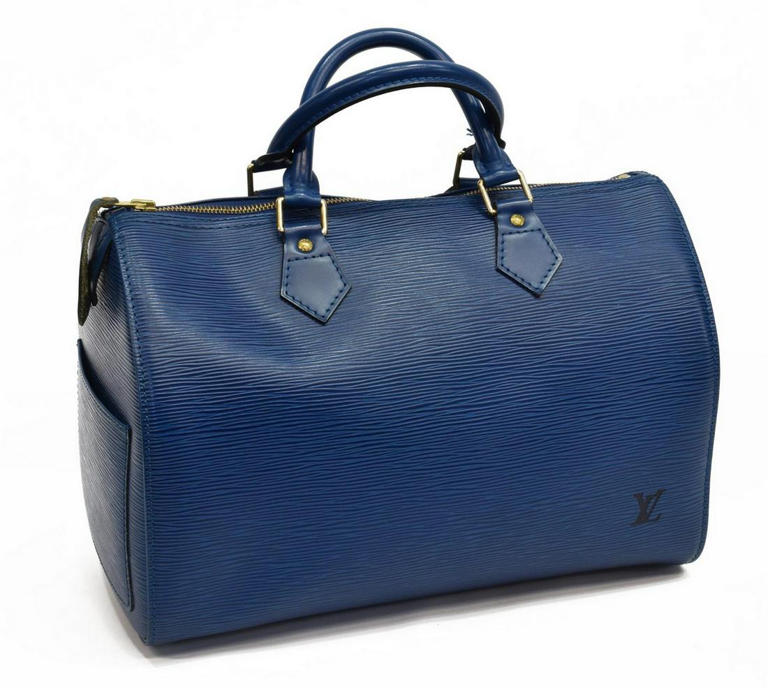 LOUIS VUITTON 'SPEEDY 30' BLUE EPI LEATHER HANDBAG (1 of 4)