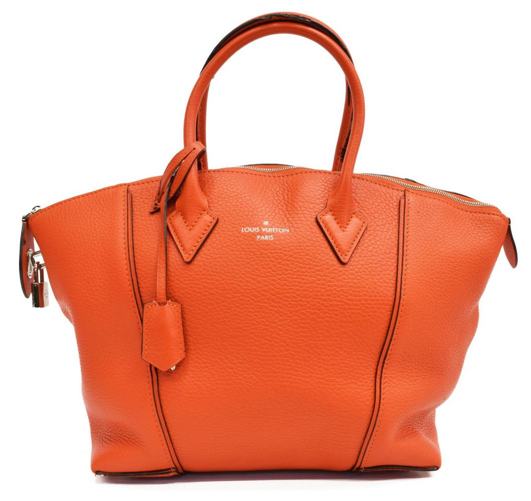 LOUIS VUITTON 'LOCKIT MM' ORANGE LEATHER HANDBAG (1 of 5)