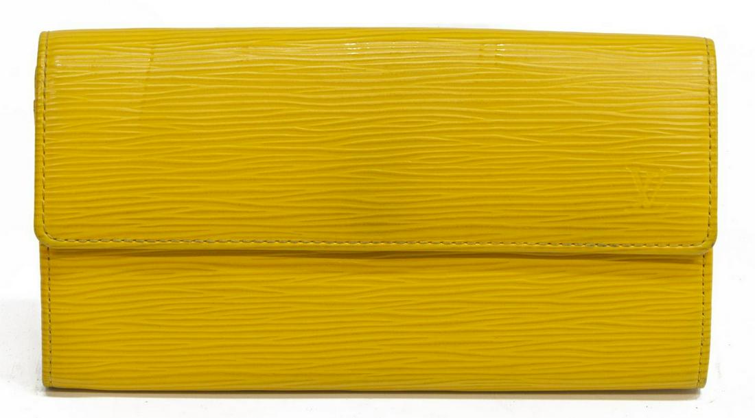 LOUIS VUITTON 'SARAH' YELLOW EPI LEATHER WALLET (1 of 3)